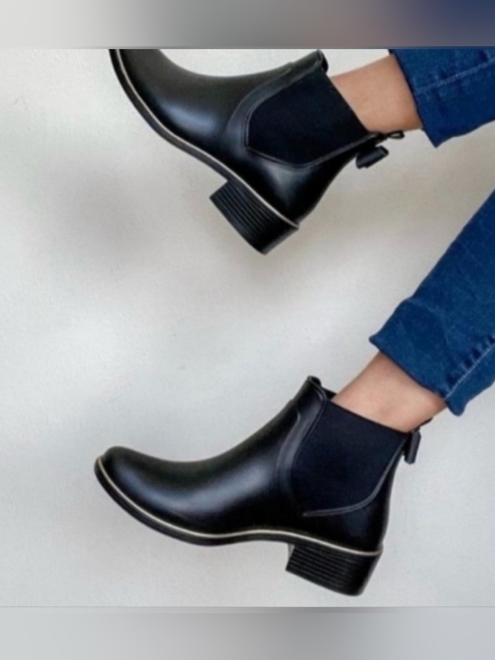 Kate Spade Solstice Black Gold Rain Boots Spade Detail 6